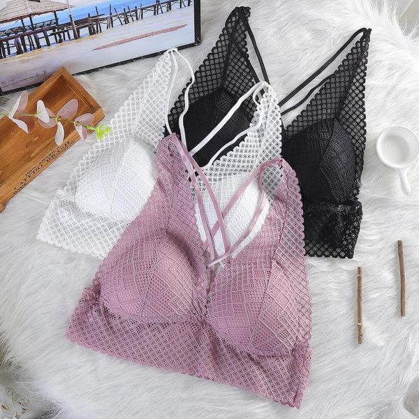 camisoles & tanks women lace bralette crop female lingerie halterneck seamless underwear cross back camis padded camisole, Black;white
camisoles & tanks women lace bralette crop female lingerie halterneck seamless underwear cross back camis padded camisole, Black;white