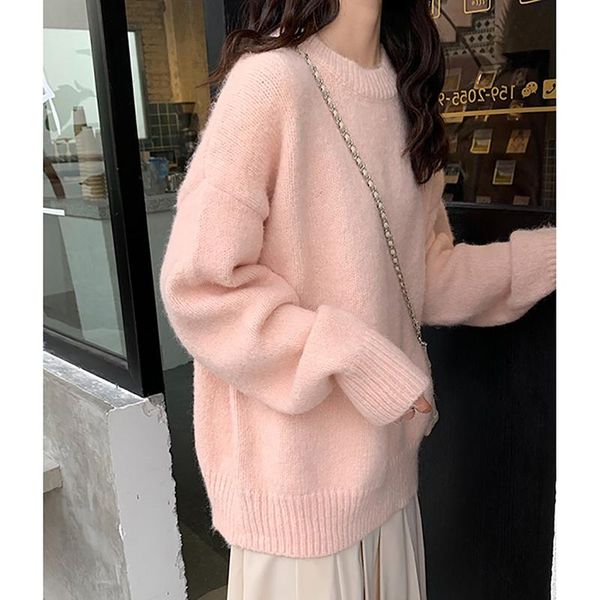 women's sweaters namou drane pink japanese sweater women fall/winter 2021 lazy wind pullover loose outer wear all-match simplee, White;black
women's sweaters namou drane pink japanese sweater women fall/winter 2021 lazy wind pullover loose outer wear all-match simplee, White;black