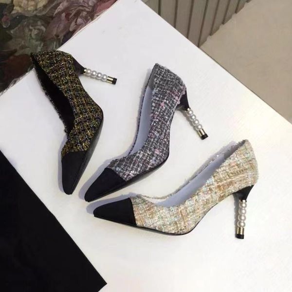 mixed colors pumps women pearl heels poined toe ladies dress shoes high slip design chic woman shoe, Black
mixed colors pumps women pearl heels poined toe ladies dress shoes high slip design chic woman shoe, Black