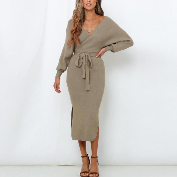 casual dresses fashion robes for women long sleeve solid deep v neck dress bandage party skinny winter vestidos mujer, Black;gray
casual dresses fashion robes for women long sleeve solid deep v neck dress bandage party skinny winter vestidos mujer, Black;gray