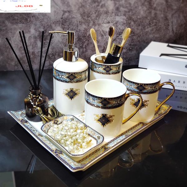 ceramic sanitary ware european bathroom supplies five piece set wash kit toothbrush cup soap box accessories with tray bath accessory
ceramic sanitary ware european bathroom supplies five piece set wash kit toothbrush cup soap box accessories with tray bath accessory