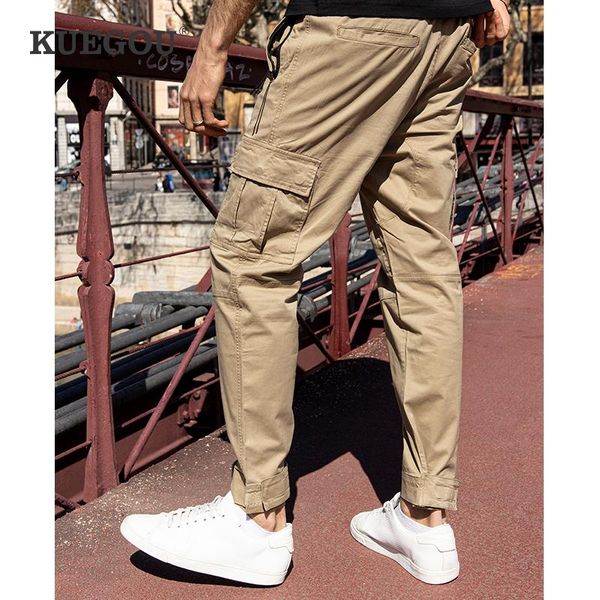 men's pants kuegou 2021 spring cotton clothing cargo summer safari style fashion hip hop streetwear joggers trousers khaki 2992, Black
men's pants kuegou 2021 spring cotton clothing cargo summer safari style fashion hip hop streetwear joggers trousers khaki 2992, Black