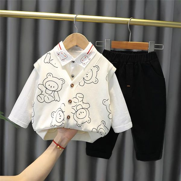 clothing sets baby boys 2021 autumn cartoon bear kids vest shirt pants children casual sportswear toddler infant clothes outfit, White
clothing sets baby boys 2021 autumn cartoon bear kids vest shirt pants children casual sportswear toddler infant clothes outfit, White