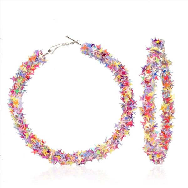 hoop & huggie 65mm big earring fashion women pink five-pointed star round circle earrings girls statement korean jewelry, Golden;silver
hoop & huggie 65mm big earring fashion women pink five-pointed star round circle earrings girls statement korean jewelry, Golden;silver