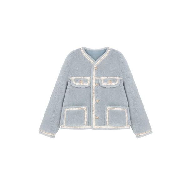 women's wool & blends autumn and winter fashion ladies style small knitting retro v-neck temperament woolen coat jacket sweet short fem, Black
women's wool & blends autumn and winter fashion ladies style small knitting retro v-neck temperament woolen coat jacket sweet short fem, Black