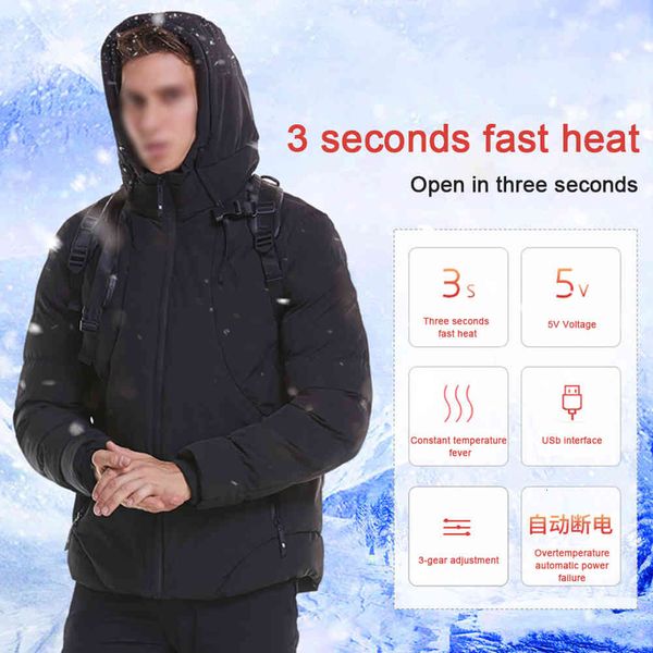 men's down & parkas men washable warm wadded jacket zipper skiing waterproof soft long sleeve heating usb powered winter outdoor hooded, Black
men's down & parkas men washable warm wadded jacket zipper skiing waterproof soft long sleeve heating usb powered winter outdoor hooded, Black