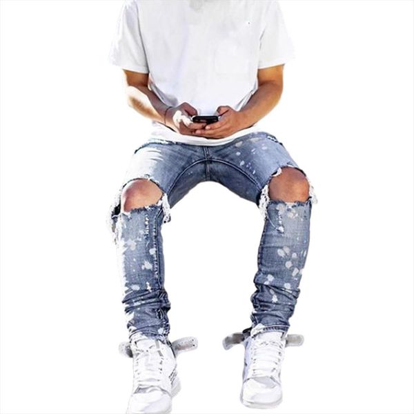 fashion paint ripped jeans women pants middle waist skinny trousers with pockets casual style bottoms, Black
fashion paint ripped jeans women pants middle waist skinny trousers with pockets casual style bottoms, Black