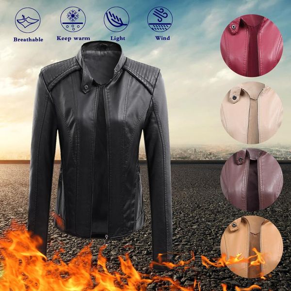 women's jackets 2021 leather jacket autumn long sleeve zipper fitted coat stand collar casual pu motorcycle fall female short jacket*, Black;brown
women's jackets 2021 leather jacket autumn long sleeve zipper fitted coat stand collar casual pu motorcycle fall female short jacket*, Black;brown
