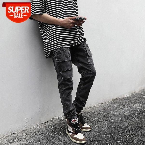 harajuku high street black gray stretch jeans male retro washed multi-pocket denim trousers hip hop ripped pants overalls #587c, Blue
harajuku high street black gray stretch jeans male retro washed multi-pocket denim trousers hip hop ripped pants overalls #587c, Blue