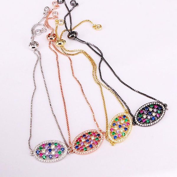 link, chain 6pcs, rainbow crystal fashion micro pave cz slider link colorful zirconia oval bracelets lady girl charm jewelry gifts, Black
link, chain 6pcs, rainbow crystal fashion micro pave cz slider link colorful zirconia oval bracelets lady girl charm jewelry gifts, Black