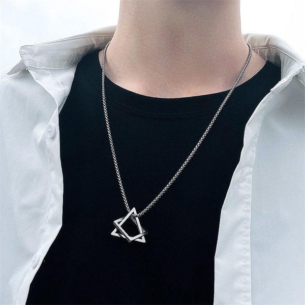 pendant necklaces geometric necklace men fashion ins cold hip hop titanium steel simple sweater chain creative personality, Silver
pendant necklaces geometric necklace men fashion ins cold hip hop titanium steel simple sweater chain creative personality, Silver