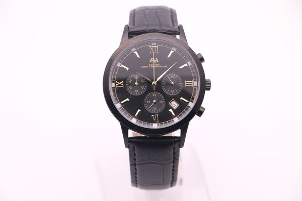 men's fashion quartz watch aehibo all working six hands multifunction calendar dial black stainless steel case chronograph leather stra, Slivery;brown
men's fashion quartz watch aehibo all working six hands multifunction calendar dial black stainless steel case chronograph leather stra, Slivery;brown