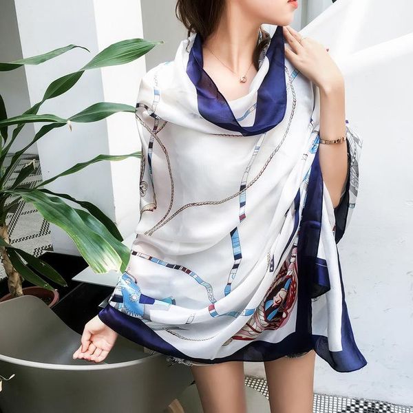 scarves 2021 women scarf summer silk shawls lady wraps soft pashmina female echarpe designer beach stole bandanna, Blue;gray
scarves 2021 women scarf summer silk shawls lady wraps soft pashmina female echarpe designer beach stole bandanna, Blue;gray