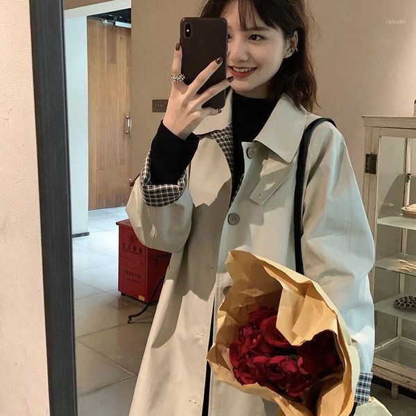 women's trench coats autumn women mid-length khaki coat casual high street lapel single-breasted long sleeve windbreaker female y180, Tan;black
women's trench coats autumn women mid-length khaki coat casual high street lapel single-breasted long sleeve windbreaker female y180, Tan;black