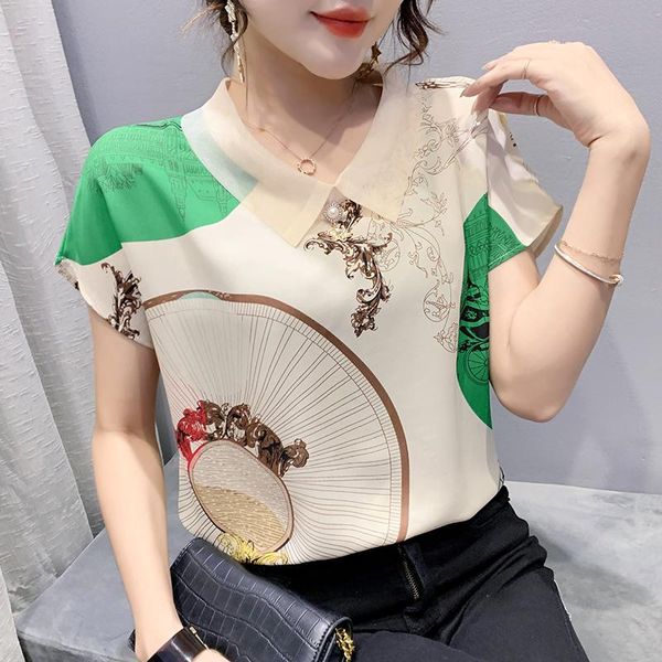 women's blouses & shirts 2021 summer patchwork shirt short sleeve print pater pan collar vintage blouse female casual clothing for wome, White
women's blouses & shirts 2021 summer patchwork shirt short sleeve print pater pan collar vintage blouse female casual clothing for wome, White