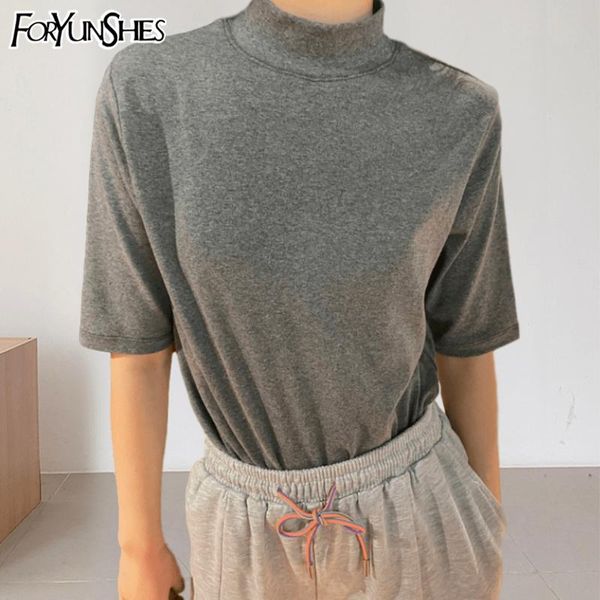 women's t-shirt foryunshes women turtleneck 2021 autumn short sleeve solid grey tee-shirts female white basic bottoming slim cotton
women's t-shirt foryunshes women turtleneck 2021 autumn short sleeve solid grey tee-shirts female white basic bottoming slim cotton
