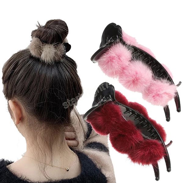 hair claws for women elegant plush geometric plastic winter hairclips headband hairpin hair accessories, Slivery;white
hair claws for women elegant plush geometric plastic winter hairclips headband hairpin hair accessories, Slivery;white