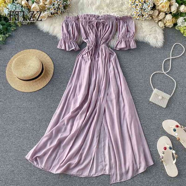 fashion women beach dress summer off shoulder midi female vestidos elegant ladies ruffles violet long robe 210602, Black;gray
fashion women beach dress summer off shoulder midi female vestidos elegant ladies ruffles violet long robe 210602, Black;gray