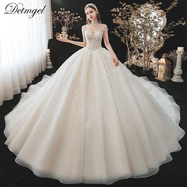 other wedding dresses detmgel gorgeous appliques chapel train ball gown 2021 luxury beading high neck cap sleeve vintage, White
other wedding dresses detmgel gorgeous appliques chapel train ball gown 2021 luxury beading high neck cap sleeve vintage, White