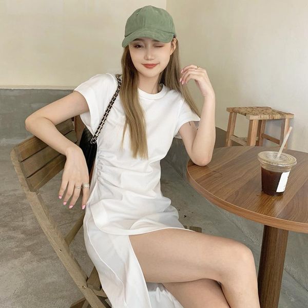 casual dresses white t-shirt dress women's summer 2021 design sense small split elegant slim long, Black;gray
casual dresses white t-shirt dress women's summer 2021 design sense small split elegant slim long, Black;gray