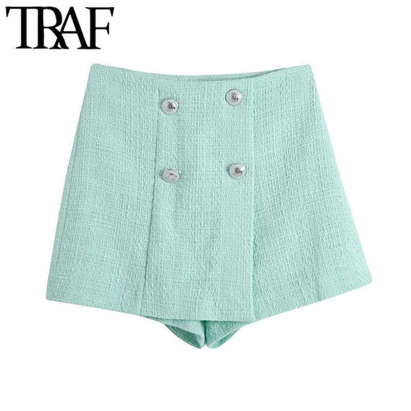 traf women chic fashion with buttons tweed shorts skirts vintage high waist side zipper female skorts mujer 210611, White;black
traf women chic fashion with buttons tweed shorts skirts vintage high waist side zipper female skorts mujer 210611, White;black