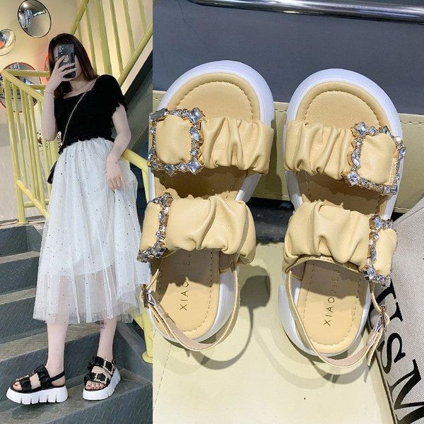 sandals women 's 2021 summer platform thick bottom word metal suqare buckle rhinestone silippers, Black
sandals women 's 2021 summer platform thick bottom word metal suqare buckle rhinestone silippers, Black