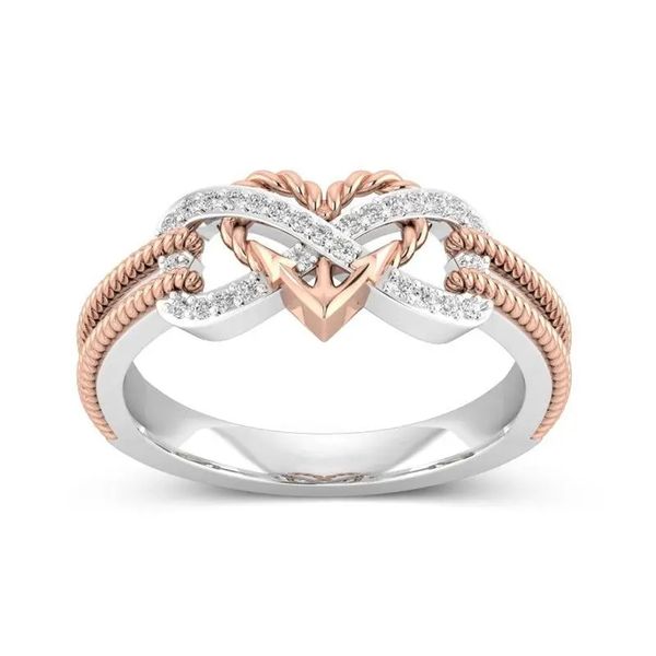 ladies dedicated zircon inlaid hollow platinum ring infinite knot heart cross-shaped ring-8 black rose gold two-tone cross, Silver
ladies dedicated zircon inlaid hollow platinum ring infinite knot heart cross-shaped ring-8 black rose gold two-tone cross, Silver