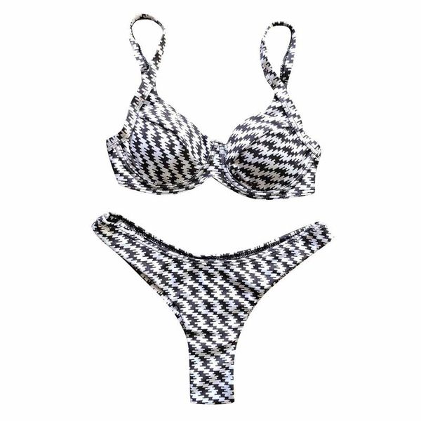women's swimwear ladies fashion checkered halter strap split bikini swimsuit de playa traje baño, White;black
women's swimwear ladies fashion checkered halter strap split bikini swimsuit de playa traje baño, White;black