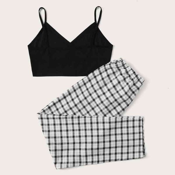 pajamas sets sleeveless womens sleepwears suspender blouse and plaid pants 2piece casual set tanks femme sleepwear spodenki damskie, Black;red
pajamas sets sleeveless womens sleepwears suspender blouse and plaid pants 2piece casual set tanks femme sleepwear spodenki damskie, Black;red
