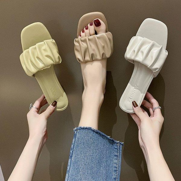 sandals women 2021 pleated leather ladies fashion open toe summer beach slippers female flat shoes zapatos para mujer, Black
sandals women 2021 pleated leather ladies fashion open toe summer beach slippers female flat shoes zapatos para mujer, Black