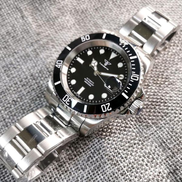 wristwatches diving watch sterile automatic men's wristwatch japan nh35 black dial 200m waterproof sapphire glass green lume oyster bra, Slivery;brown
wristwatches diving watch sterile automatic men's wristwatch japan nh35 black dial 200m waterproof sapphire glass green lume oyster bra, Slivery;brown