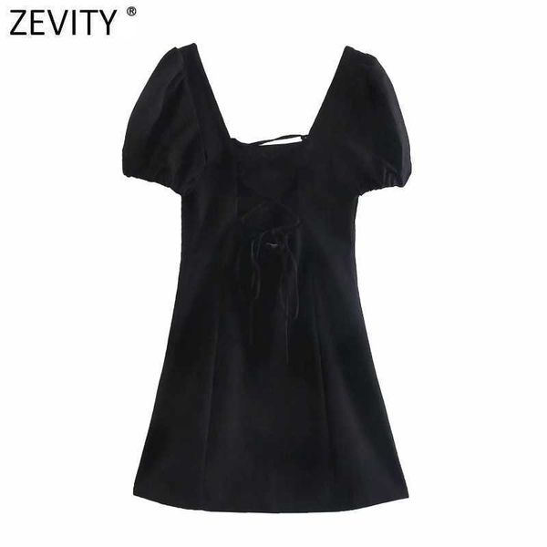 zevity women vintage square collar backless bandage black mini dress female chic summer puff sleeve casual slim vestido ds8311 210603, Black;gray
zevity women vintage square collar backless bandage black mini dress female chic summer puff sleeve casual slim vestido ds8311 210603, Black;gray