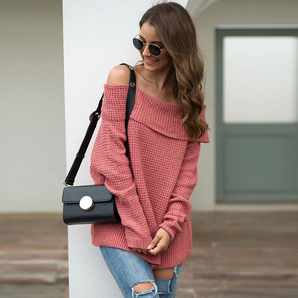 women's sweaters autumn 2021 knitted off shoulder sweater women casual loose slash neck solid pullovers female long sleeve winter cloth, White;black
women's sweaters autumn 2021 knitted off shoulder sweater women casual loose slash neck solid pullovers female long sleeve winter cloth, White;black
