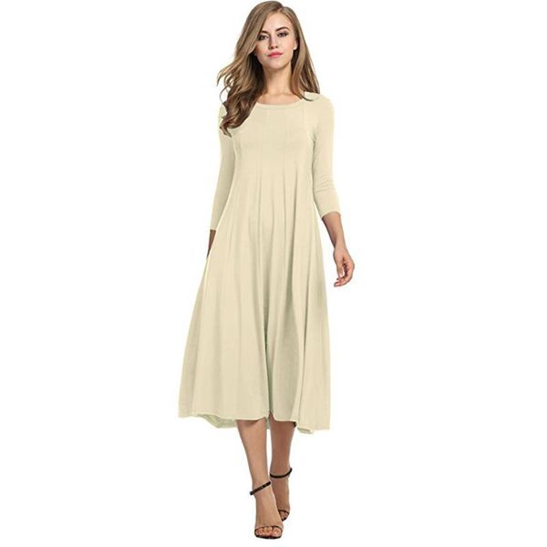 casual dresses spring simple beach mid-calf solid o-neck a-line maxi autumn women three quarter sleeve home loose long dress, Black;gray
casual dresses spring simple beach mid-calf solid o-neck a-line maxi autumn women three quarter sleeve home loose long dress, Black;gray