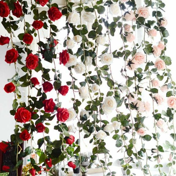 180cm artificial rose flower ivy vine wedding decor real touch silk flowers string with leaves for home hanging garland decorative & wreaths
180cm artificial rose flower ivy vine wedding decor real touch silk flowers string with leaves for home hanging garland decorative & wreaths