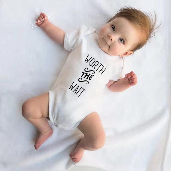 rompers worth the wait printed born baby bodysuits cotton boys girls short sleeve infant toddler outfits, Blue
rompers worth the wait printed born baby bodysuits cotton boys girls short sleeve infant toddler outfits, Blue