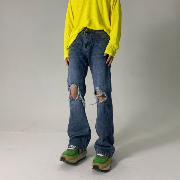 men's jeans distressed hole loose casual straight trousers male streetwear vintage fashion denim beggar pants sd6t, Blue
men's jeans distressed hole loose casual straight trousers male streetwear vintage fashion denim beggar pants sd6t, Blue