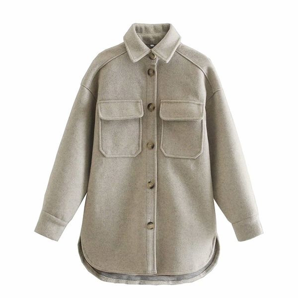 winter women za casual simple wild loose lapel single-breasted pocket long-sleeved female shirt 210531, White
winter women za casual simple wild loose lapel single-breasted pocket long-sleeved female shirt 210531, White