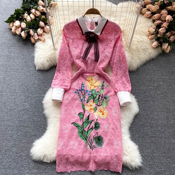 casual dresses celebrity runway flower embroidery lace dress summer women long sleeve white collar rose chinese cheongsam party autumn, Black;gray
casual dresses celebrity runway flower embroidery lace dress summer women long sleeve white collar rose chinese cheongsam party autumn, Black;gray