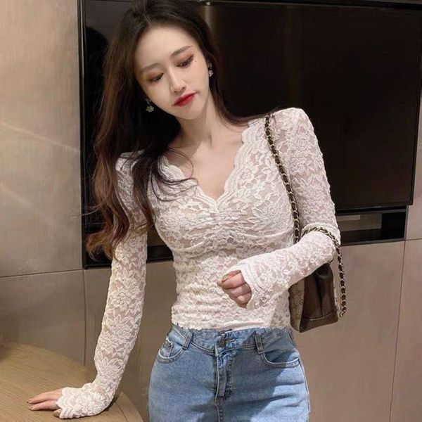 women's blouses & shirts women blouse mesh v-neck lace spring autumn winter long-sleeved shirt blusas ropa de mujer, White
women's blouses & shirts women blouse mesh v-neck lace spring autumn winter long-sleeved shirt blusas ropa de mujer, White