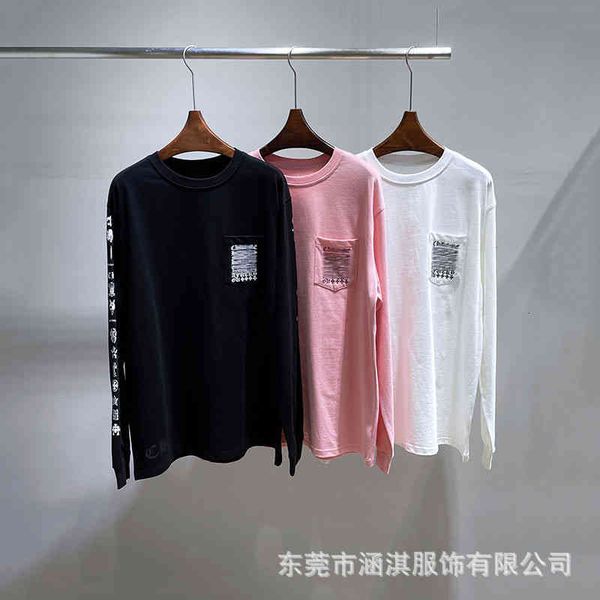 2021 ch fashion men's and women's sanskrit cross print medium long t-shirt round neck long sleeve, White;black
2021 ch fashion men's and women's sanskrit cross print medium long t-shirt round neck long sleeve, White;black