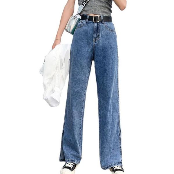 women's jeans 4xl large size split wide leg high waist women 2021 summer loose and thin straight-leg pants casual trousers, Blue
women's jeans 4xl large size split wide leg high waist women 2021 summer loose and thin straight-leg pants casual trousers, Blue