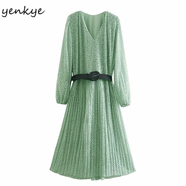 spring women vintage print pleated chiffon dress female v neck long sleeve belt casual midi vestido plus size 210430, Black;gray
spring women vintage print pleated chiffon dress female v neck long sleeve belt casual midi vestido plus size 210430, Black;gray