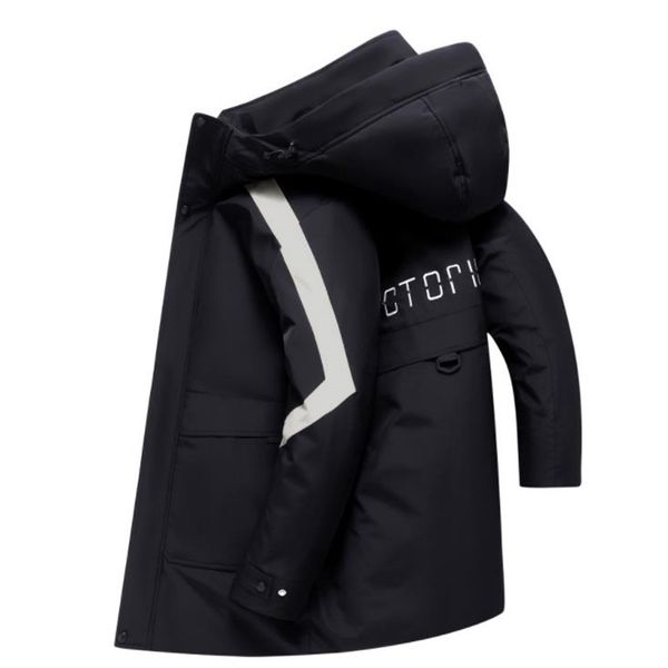 men's warm down jacket thick coat mid-length overcoat winter parka white duck, Black
men's warm down jacket thick coat mid-length overcoat winter parka white duck, Black
