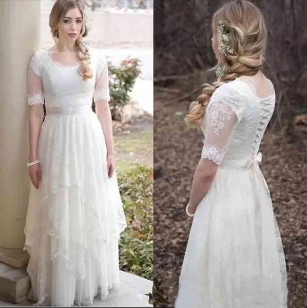 boho wedding dresses half sleeves country bohemian bridal gowns lace tulle scoop neck illusion wedding gowns vestido de noiva, White
boho wedding dresses half sleeves country bohemian bridal gowns lace tulle scoop neck illusion wedding gowns vestido de noiva, White