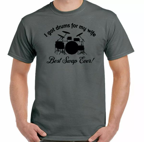 drummer t-shirt mens funny drum kit set cymbals band for my wife, White;black
drummer t-shirt mens funny drum kit set cymbals band for my wife, White;black