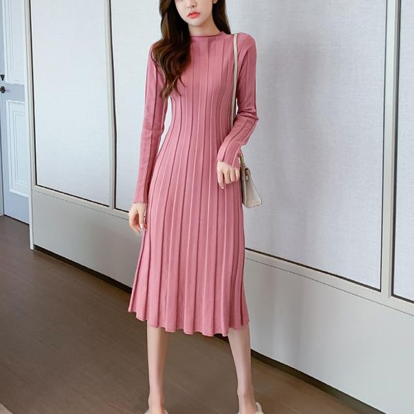 autumn korean style long-sleeved temperament rib knitted a-line over-the-knee knit dress casual dresses, Black;gray
autumn korean style long-sleeved temperament rib knitted a-line over-the-knee knit dress casual dresses, Black;gray