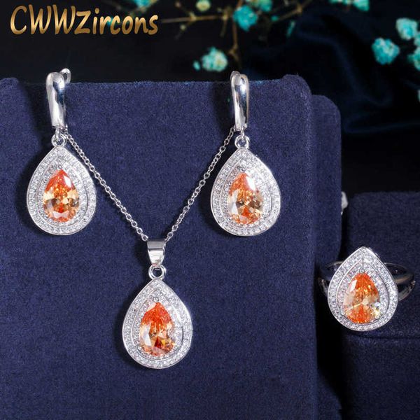 very shiny trendy champagne yellow water drop cubic zirconia crystal elegant jewelry set for women engagement t147 210714, Silver
very shiny trendy champagne yellow water drop cubic zirconia crystal elegant jewelry set for women engagement t147 210714, Silver