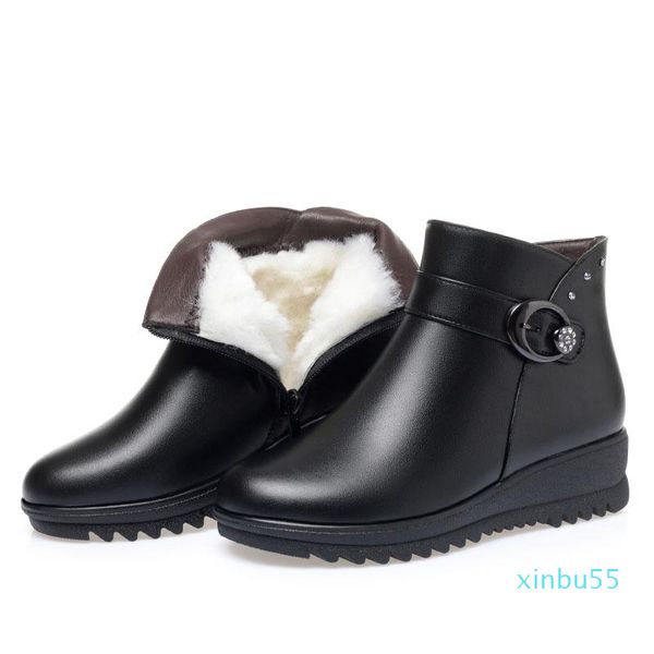 boots fashion women snow winter natural wool warm shoes wedges heel rubber sole ankle for big size 43, Black
boots fashion women snow winter natural wool warm shoes wedges heel rubber sole ankle for big size 43, Black