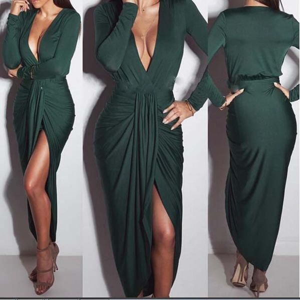 long sleeve spring and autumn fashion women dress draped dresses deep v -neck clothing styles casual, Black;gray
long sleeve spring and autumn fashion women dress draped dresses deep v -neck clothing styles casual, Black;gray